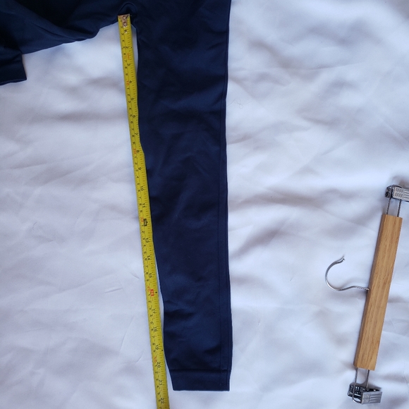 SPANX Look At Me Now Seamless Leggings Tights Navy Blue Small high rise - Picture 10 of 12